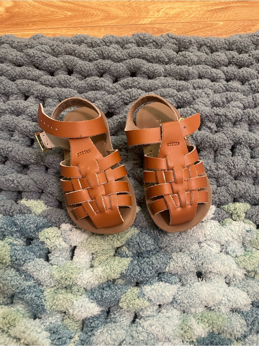 Brown Leather Fisherman Sandals for Kids with Buckle 1 Sun San